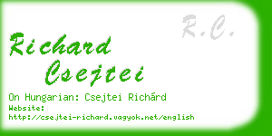 richard csejtei business card
